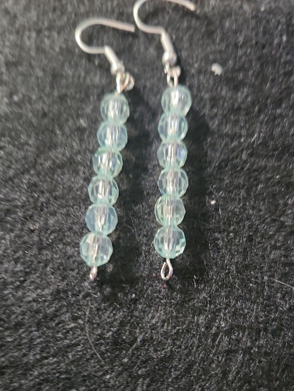 Hand Crafted Light Aqua Beaded Drop Earrings - Women Jewelry